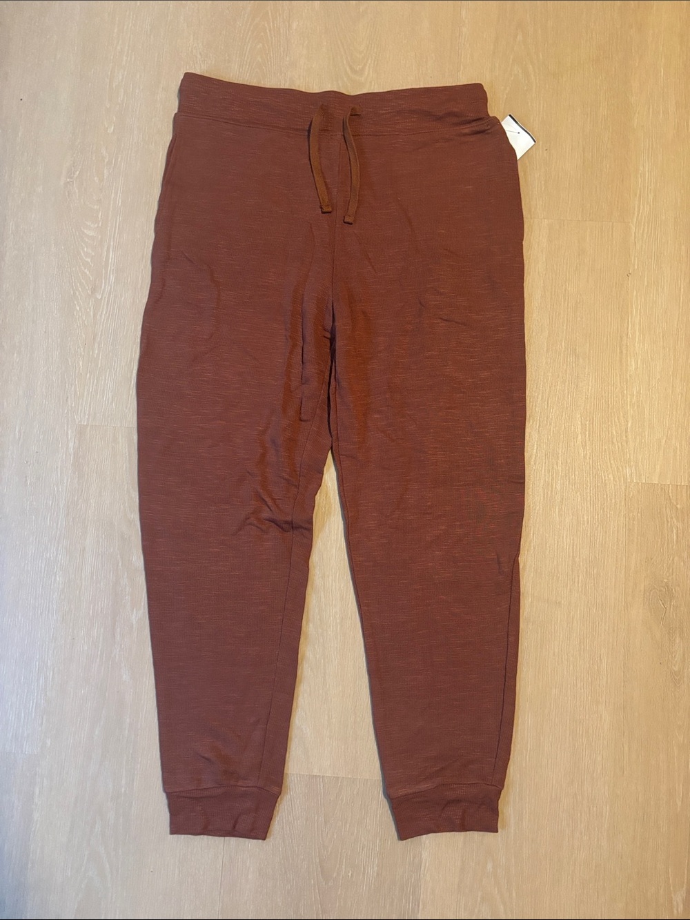 NWT Double Zero Rust Brown Drawstring Joggers size Large